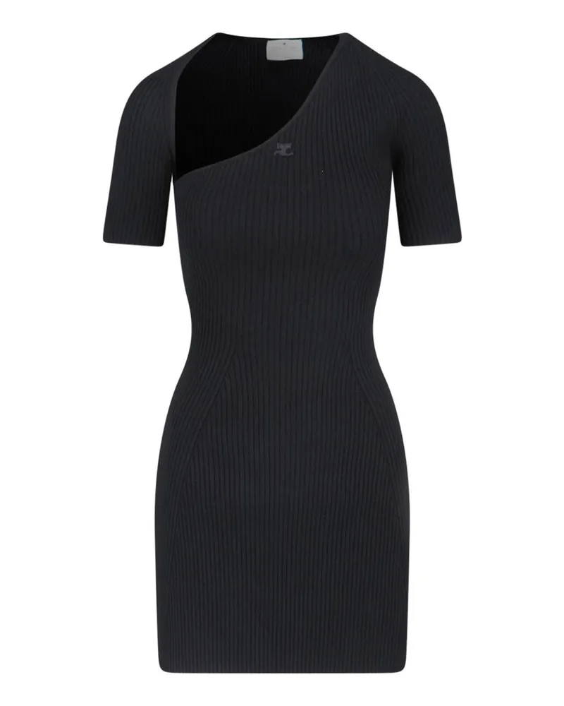 Courrèges Kurzes Kleid - Schwarz Schwarz