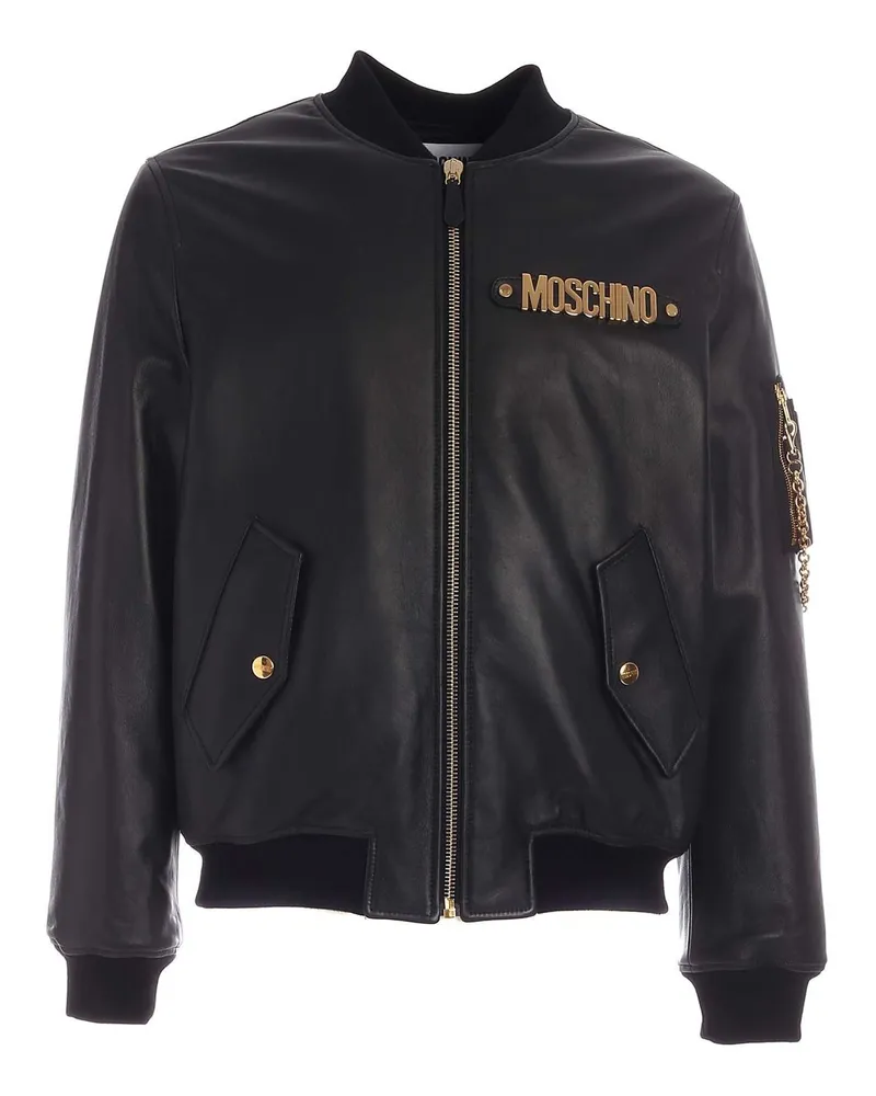 Moschino Lederjacke - Schwarz Schwarz