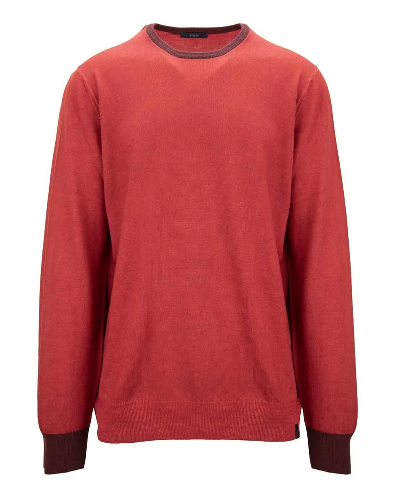 Fay Rundhalspullover - Rot Rot