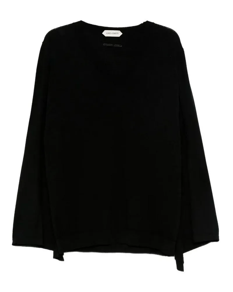 Alberta Ferretti Rundhalspullover - Schwarz Schwarz