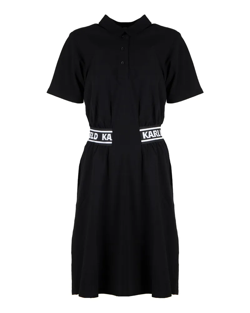 Karl Lagerfeld Knielanges Kleid - Schwarz Schwarz