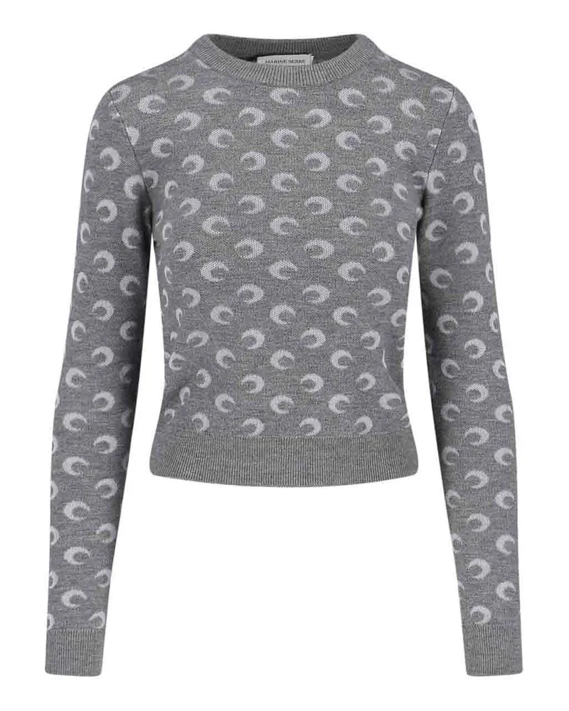 Marine Serre Rundhalspullover - Grau Grau