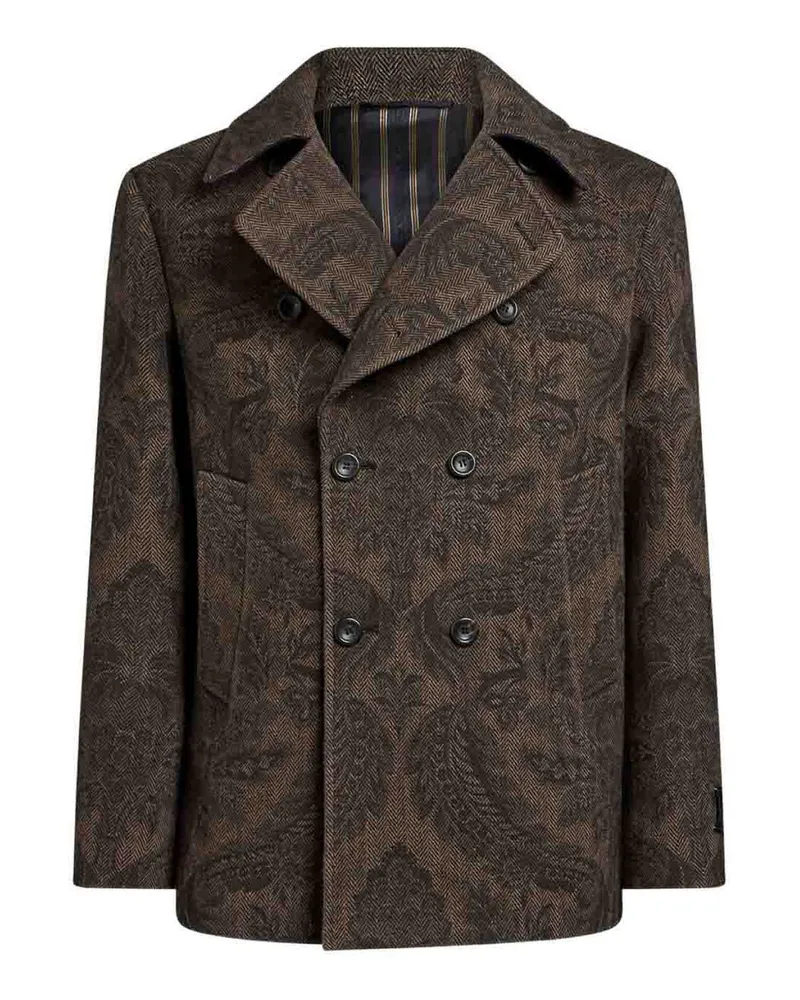 Etro Kurzer Mantel - Dunkelbraun Dunkelbraun