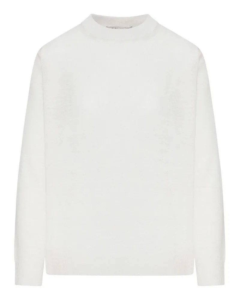 Max Mara Rundhalspullover - Weiß Weiß