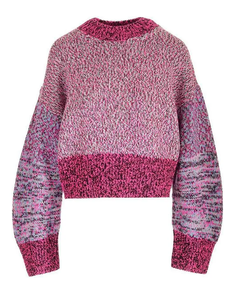 Loewe Rundhalspullover - Weiß Rosa