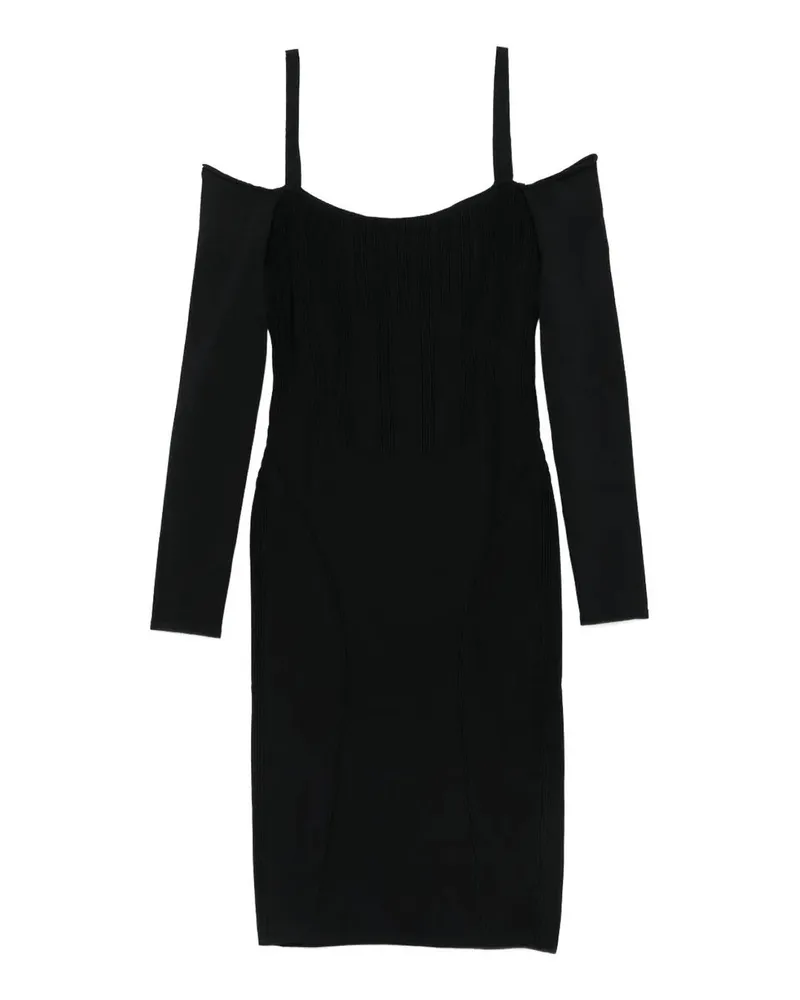 Thierry Mugler Knielanges Kleid - Schwarz Schwarz