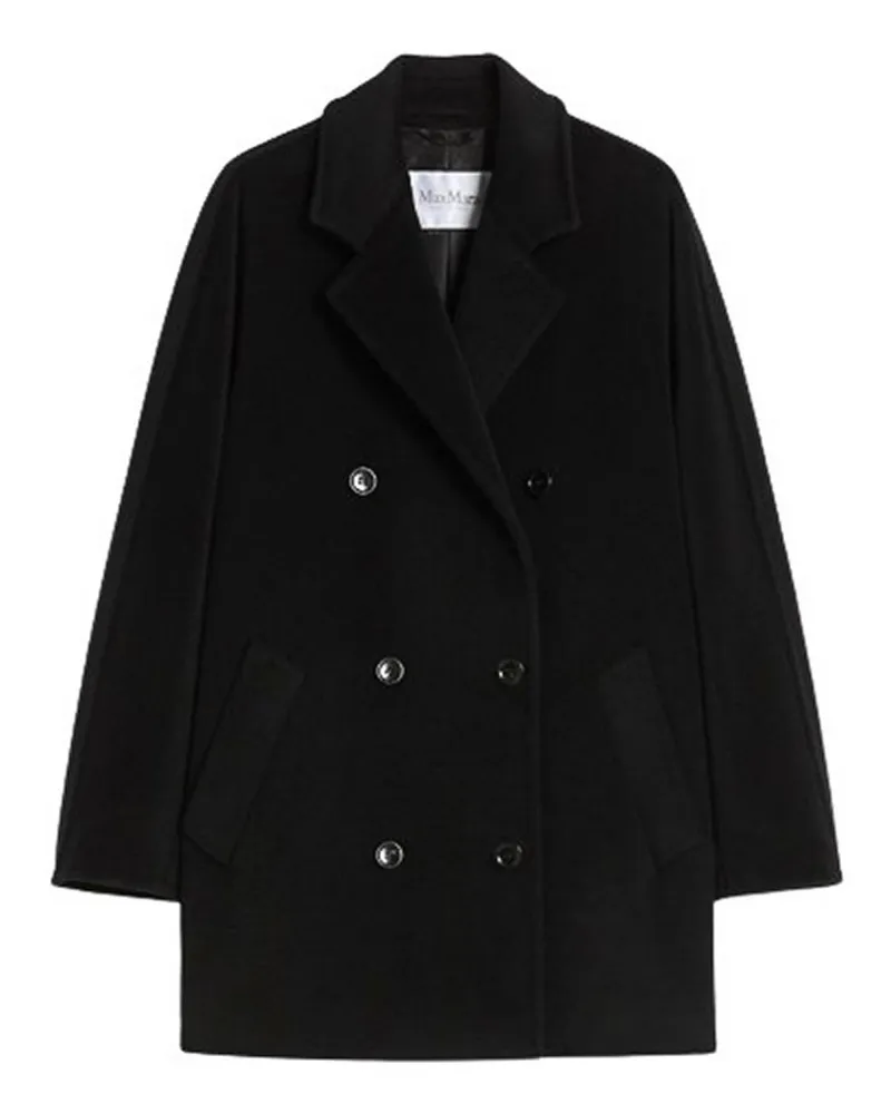 Max Mara Kurzer Mantel - Schwarz Schwarz