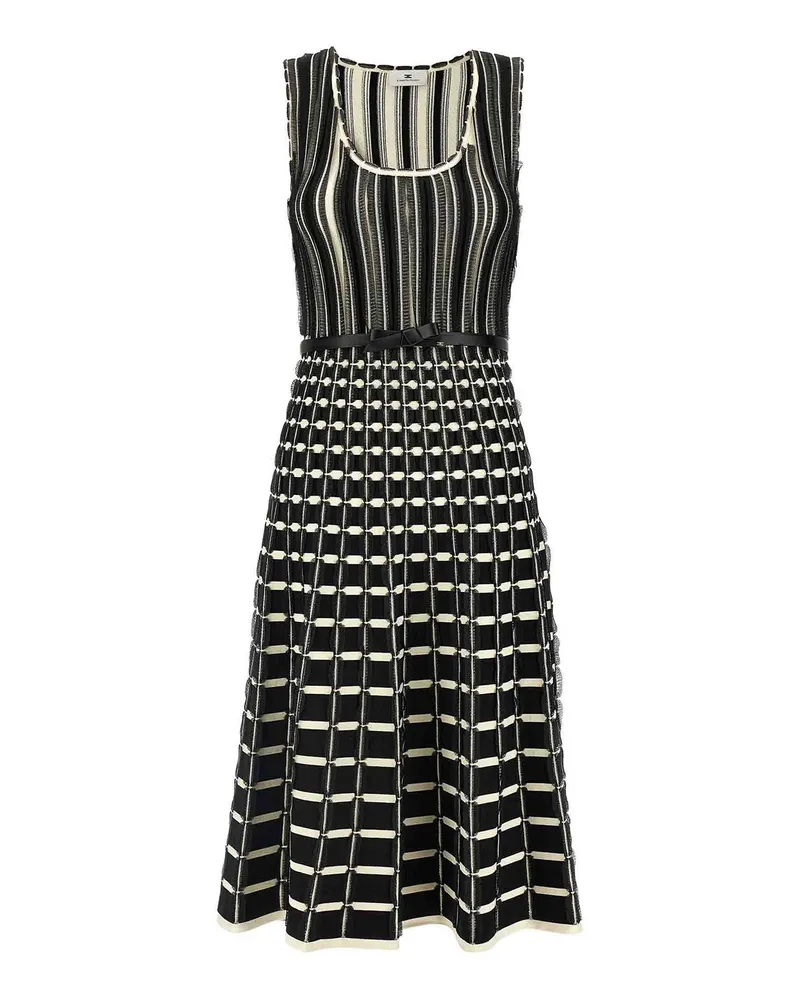 Elisabetta Franchi Maxikleid - Weiß Schwarz