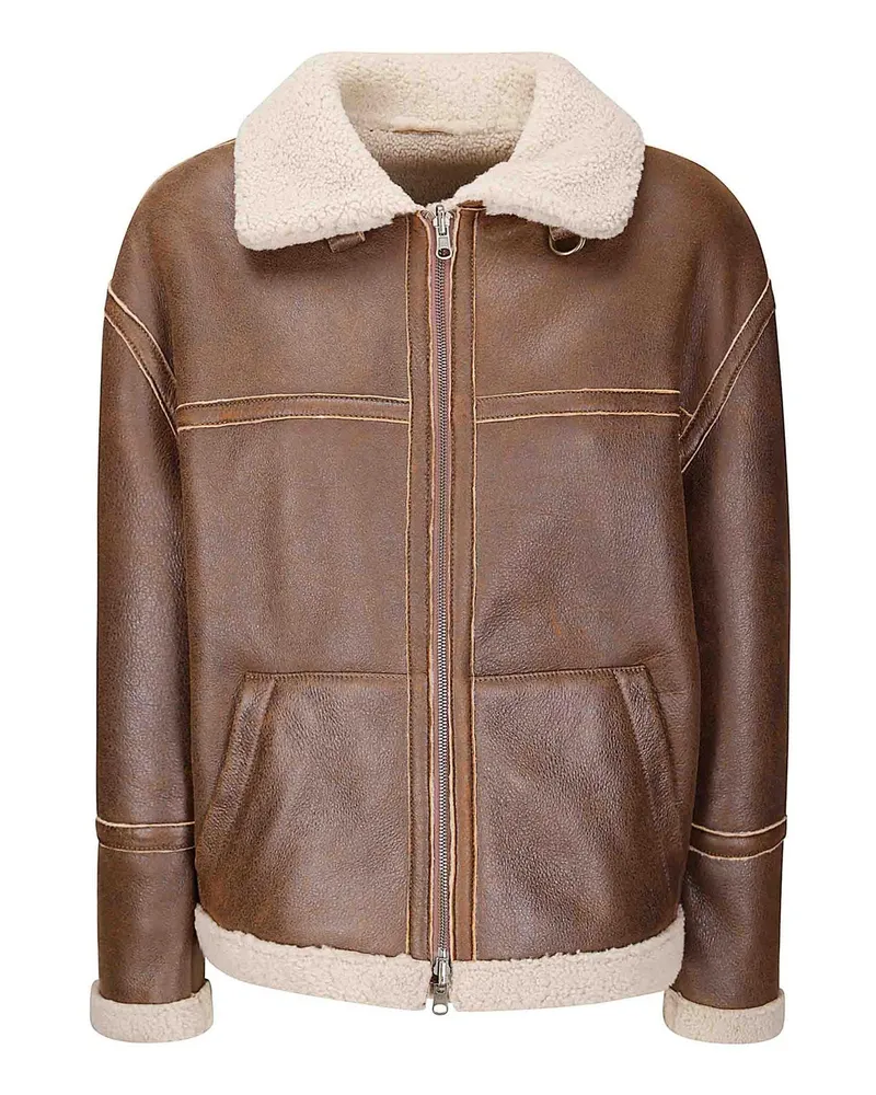 Salvatore Santoro Lederjacke - Beige Beige