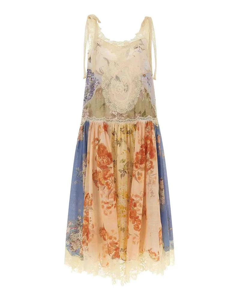 Zimmermann Knielanges Kleid - Bunt Bunt