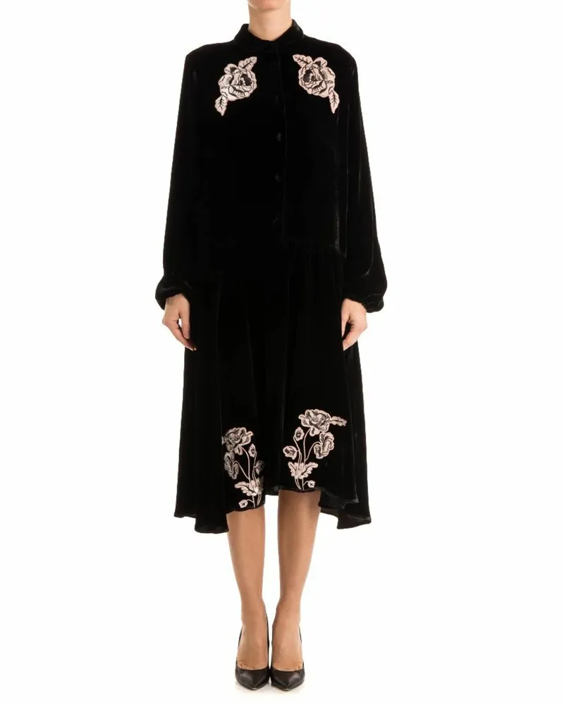 Vivetta Knielanges Kleid - Schwarz Schwarz