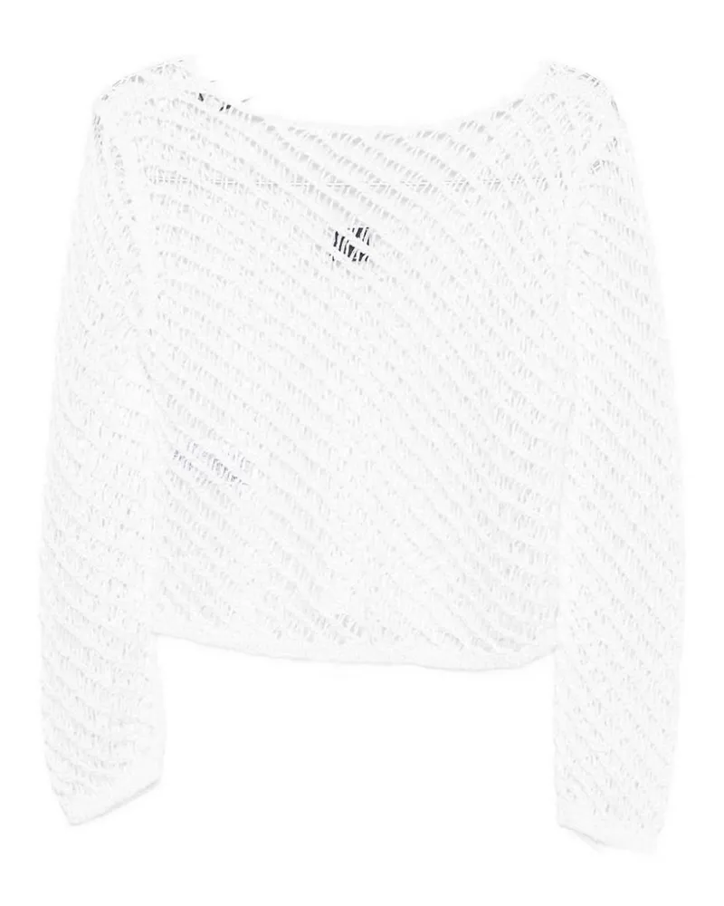 Pinko Rundhalspullover - Weiß Weiß