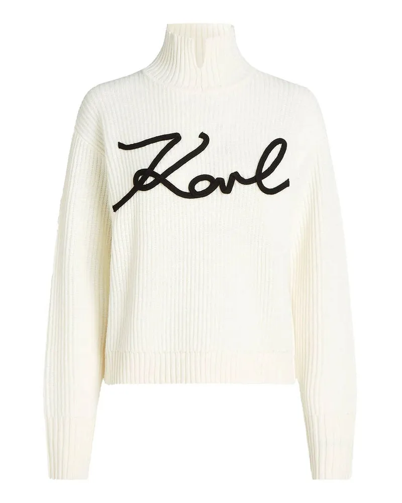 Karl Lagerfeld Rundhalspullover - Weiß Weiß