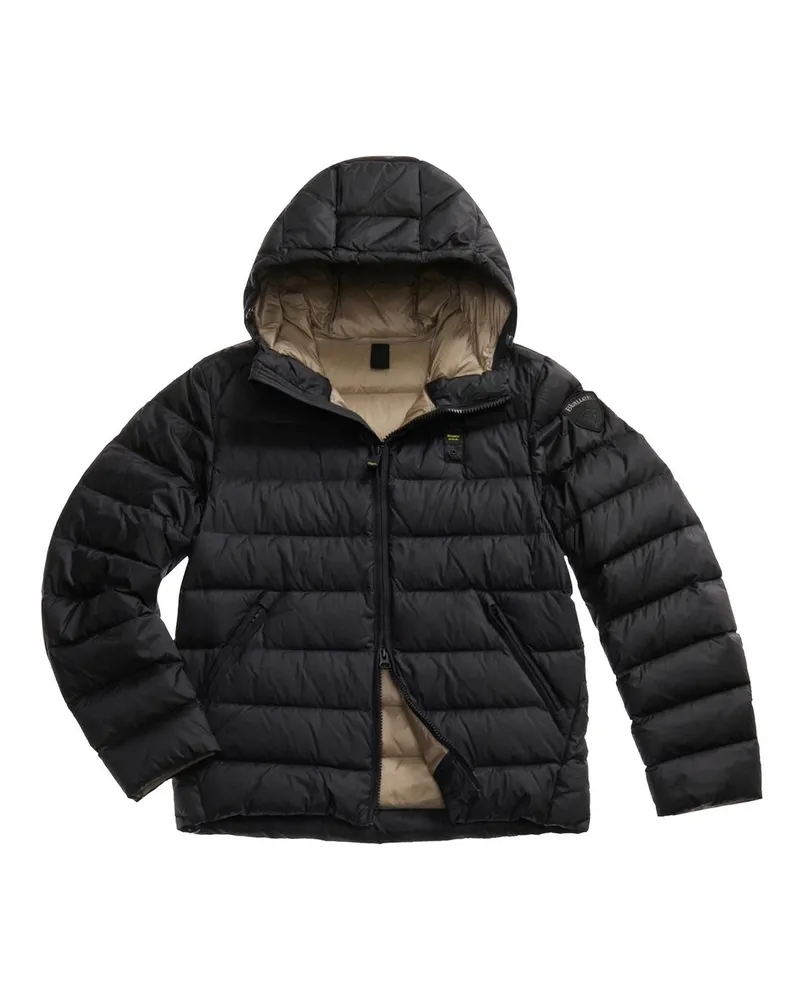 Blauer Daunenjacke - Schwarz Schwarz