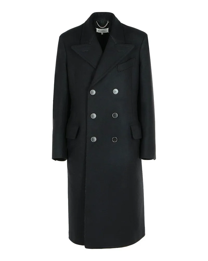 Maison Margiela Langer Mantel - Schwarz Schwarz