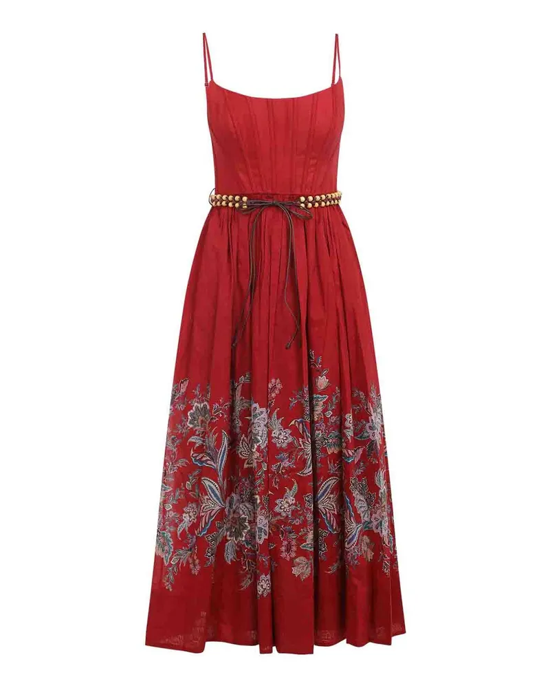 Zimmermann Knielanges Kleid - Bunt Bunt