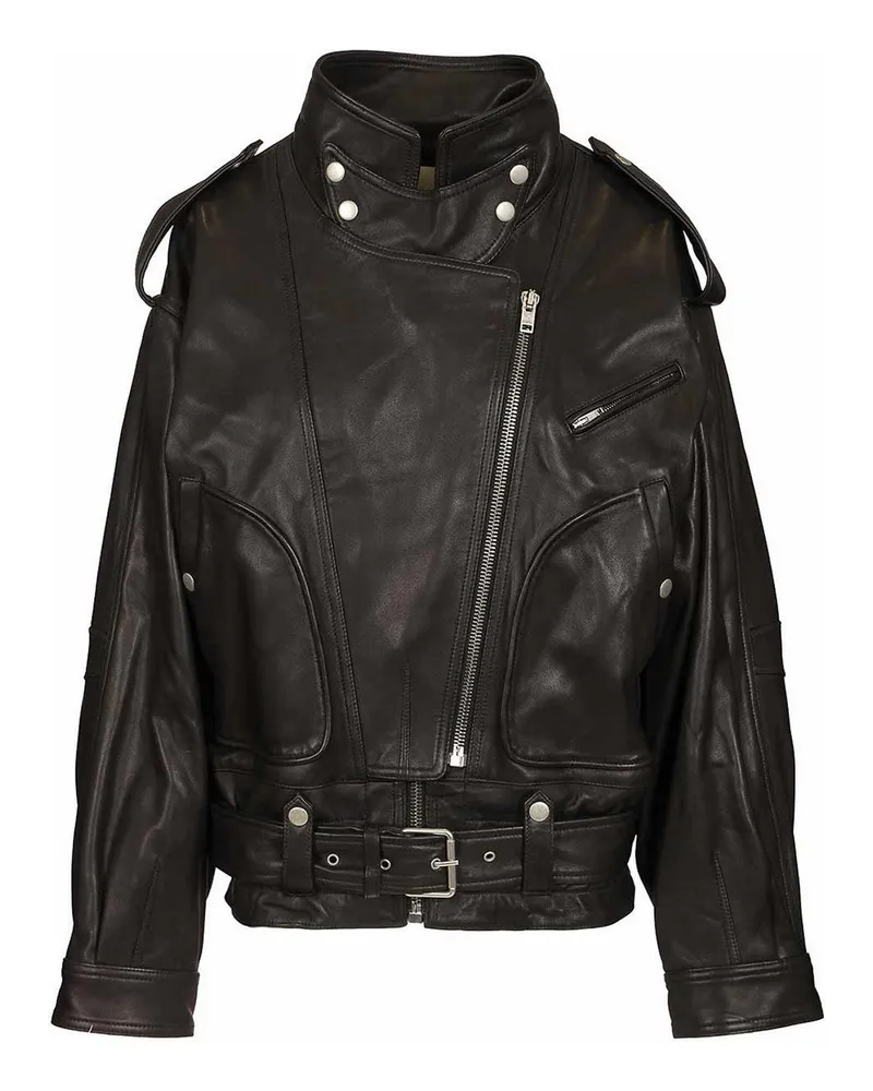Isabel Marant Lederjacke - Schwarz Schwarz