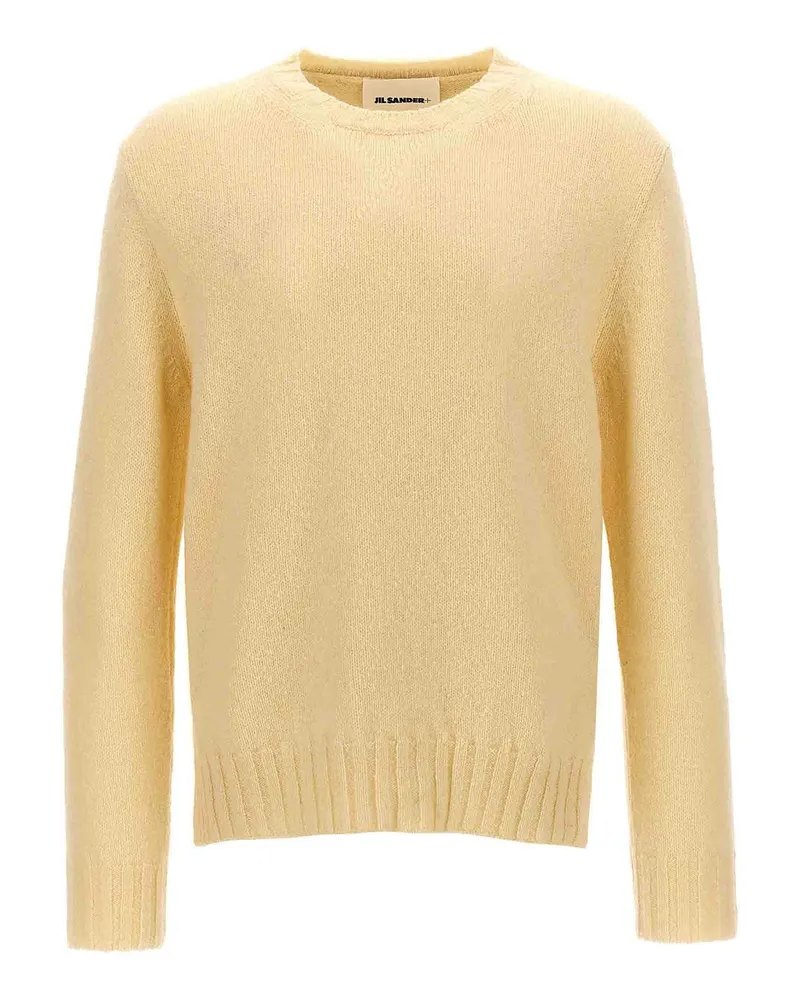 Jil Sander Rundhalspullover - Weiß Gelb
