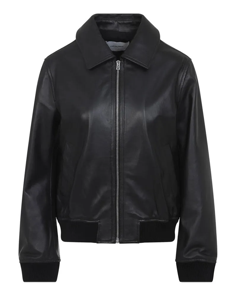 Yves Salomon Lederjacke - Schwarz Schwarz