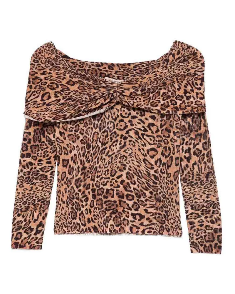 Twin-Set Rundhalspullover - Beige Animal