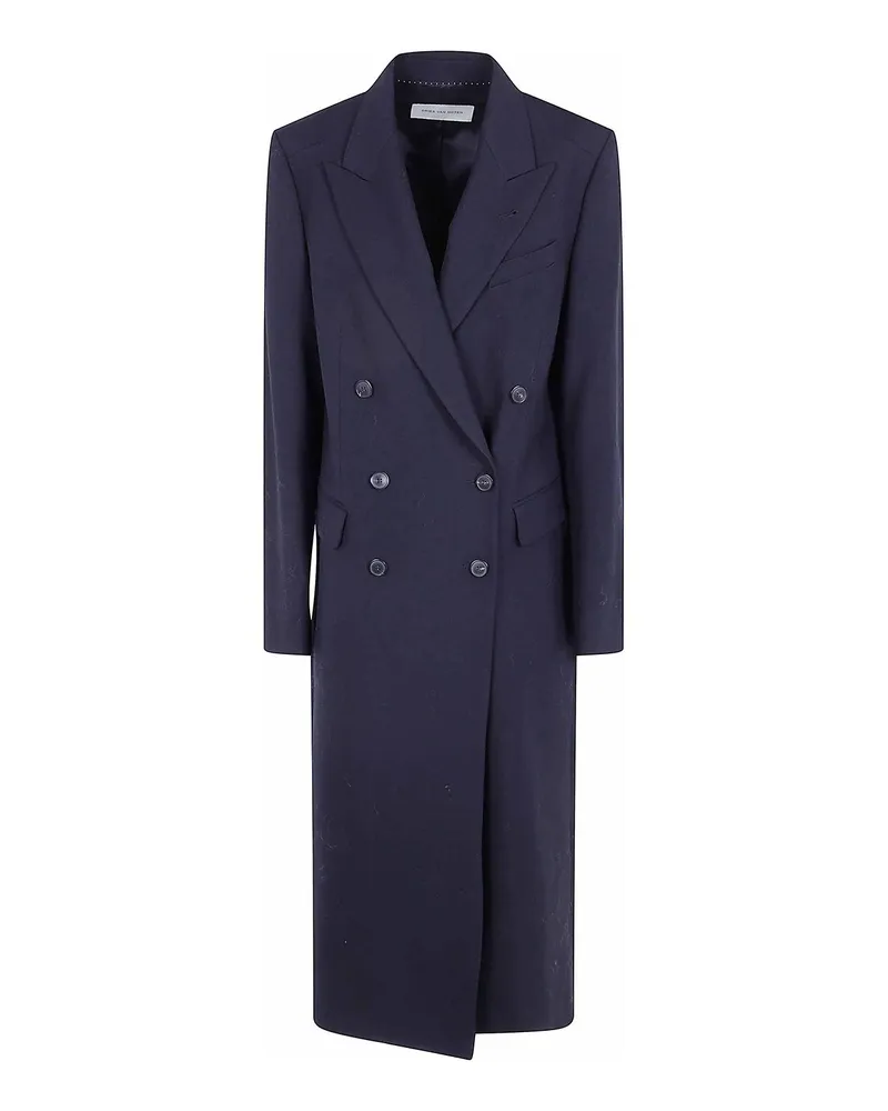 Dries van Noten Langer Mantel - Schwarz Schwarz