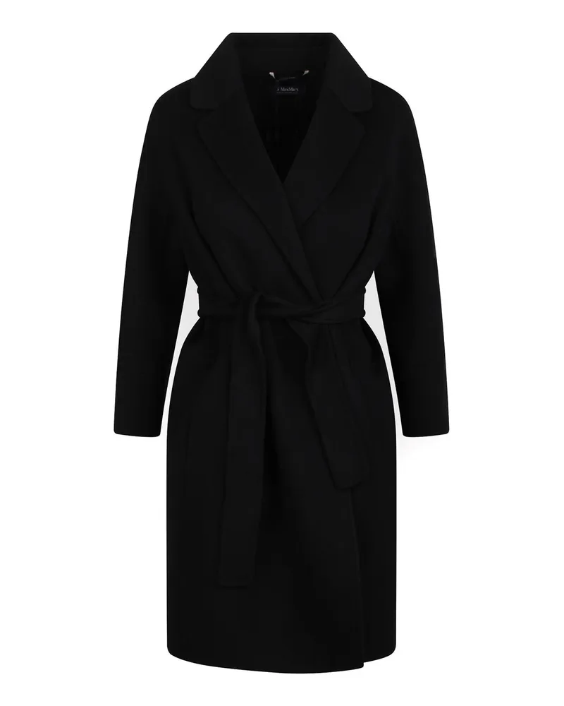 Max Mara Langer Mantel - Schwarz Schwarz