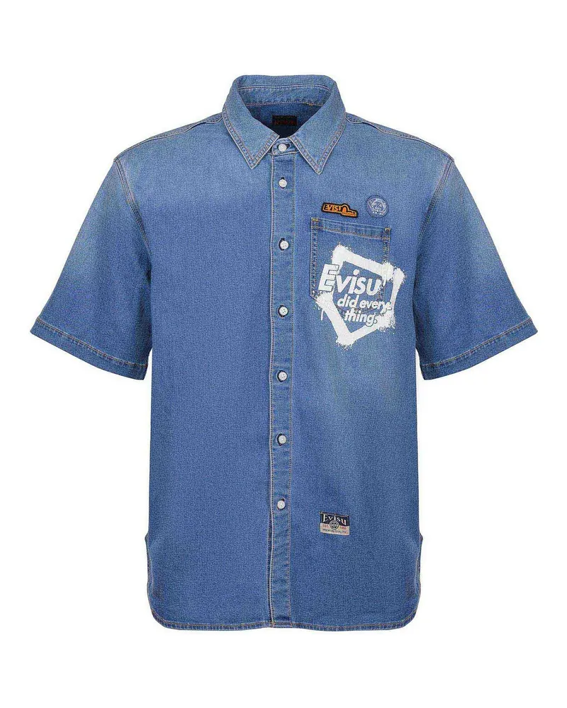 Evisu Hemd - Jeansblau Jeansblau