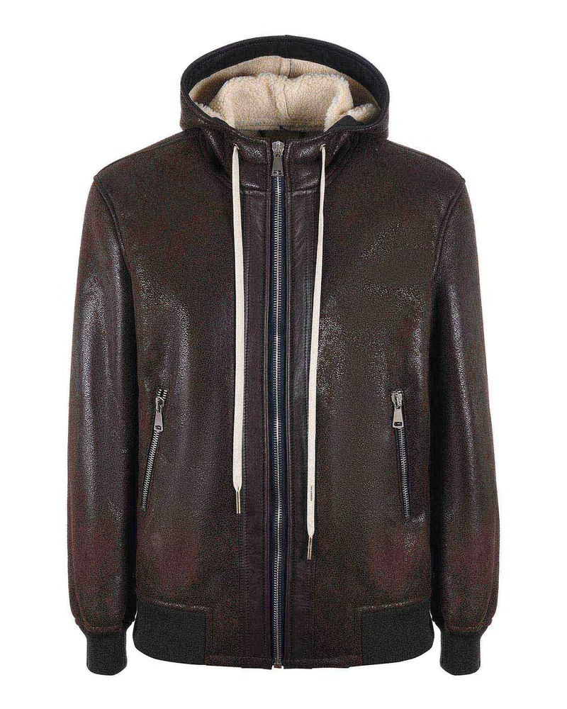 Yes London Lederjacke - Dunkelbraun Dunkelbraun