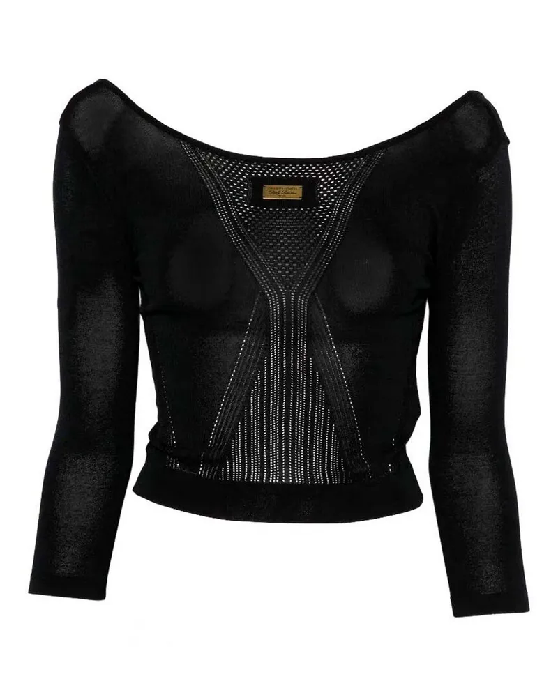 Elisabetta Franchi Rundhalspullover - Schwarz Schwarz