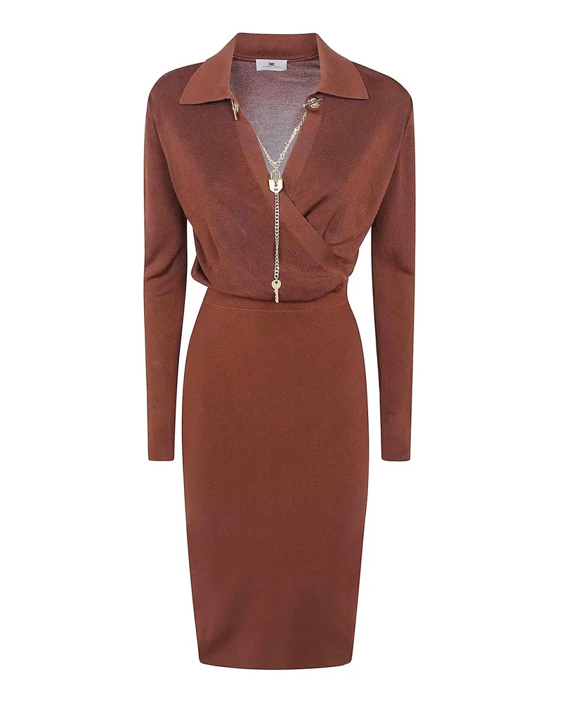 Elisabetta Franchi Knielanges Kleid - Braun Braun