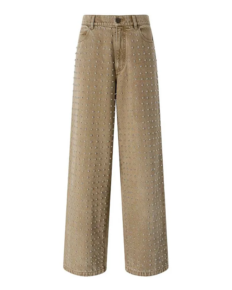 Pinko Straight Leg Jeans - Beige Beige