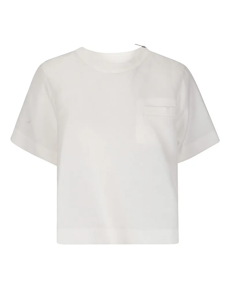 Sacai Rundhalspullover - Creme Creme