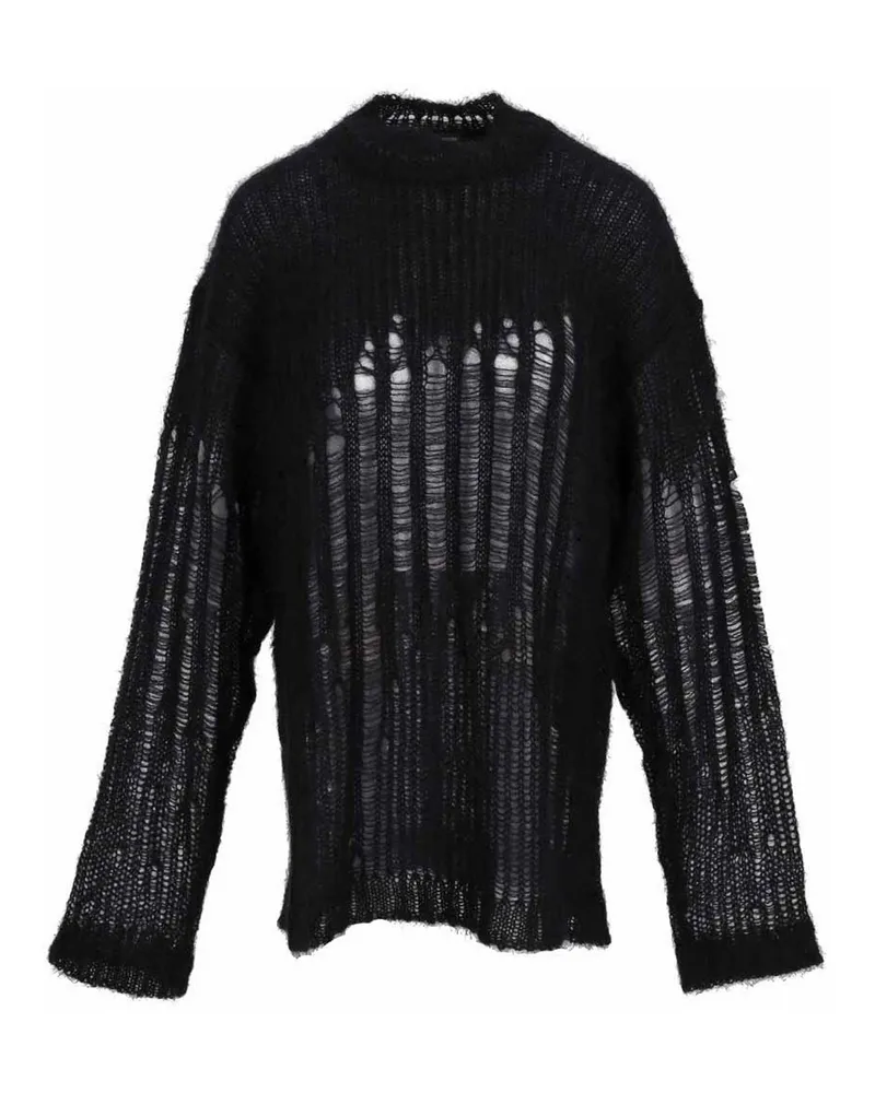 Ann Demeulemeester Rundhalspullover - Schwarz Schwarz