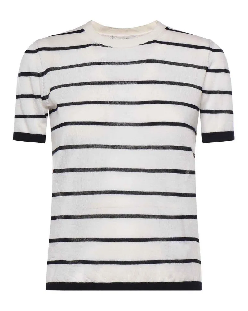 Max Mara Rundhalspullover - Weiß Weiß