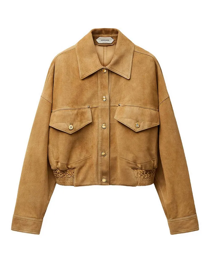 Versace Lederjacke - Beige Beige