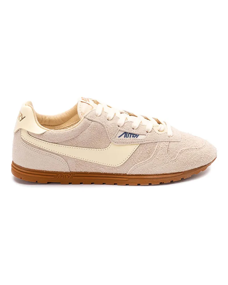 AUTRY Windspin Turnschuhe aus Wildleder und Leder Beige