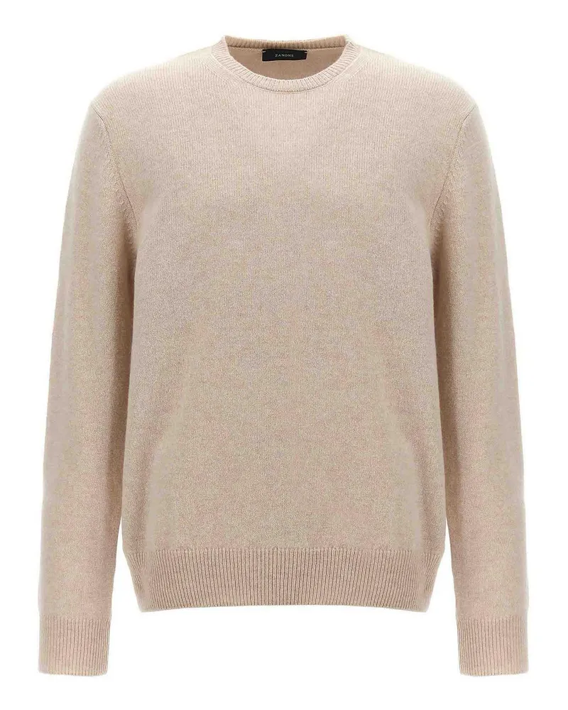 Zanone Rundhalspullover - Beige Beige