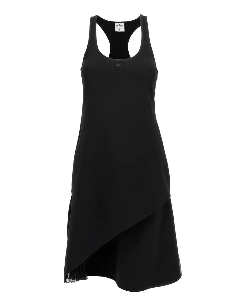 Courrèges Knielanges Kleid - Schwarz Schwarz