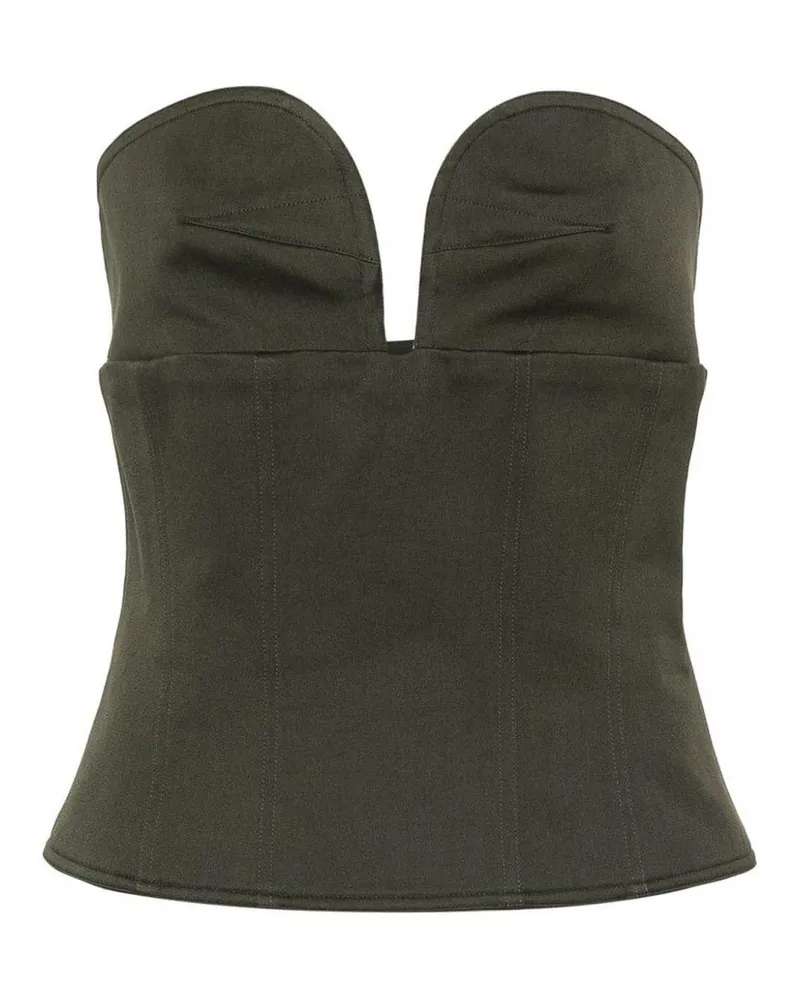 Max Mara Rundhalspullover - Schwarz Dunkelgrün
