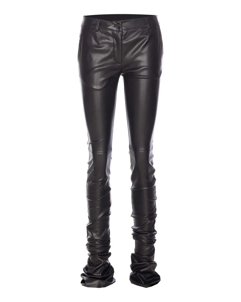 Dolce & Gabbana Lederhose - Schwarz Schwarz