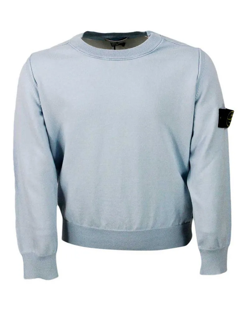 Stone Island Rundhalspullover - Hellblau Hellblau