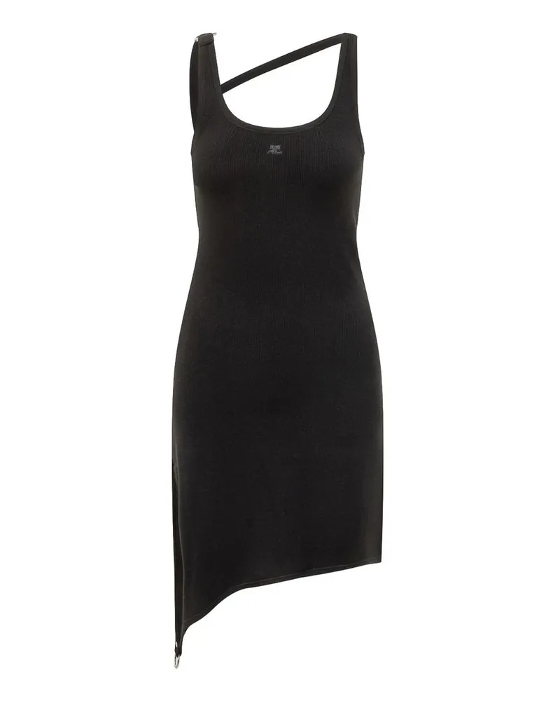 Courrèges Knielanges Kleid - Schwarz Schwarz