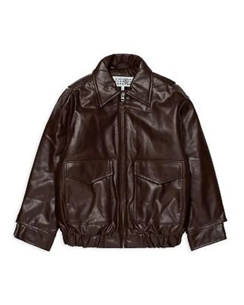 Maison Margiela Lederjacke - Braun Braun
