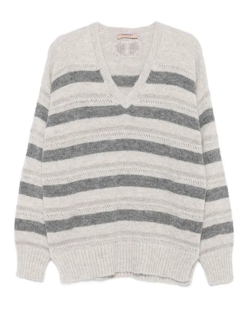 Twin-Set V-Pullover - Grau Grau