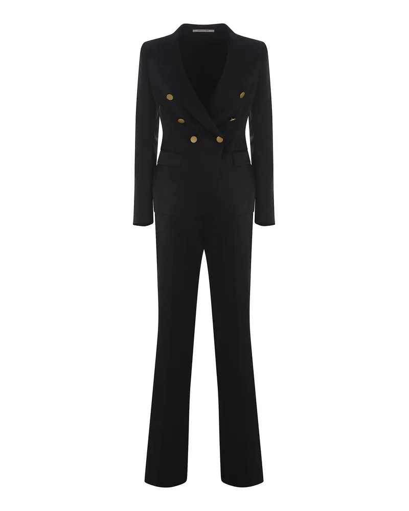 Tagliatore Knielanges Kleid - Schwarz Schwarz
