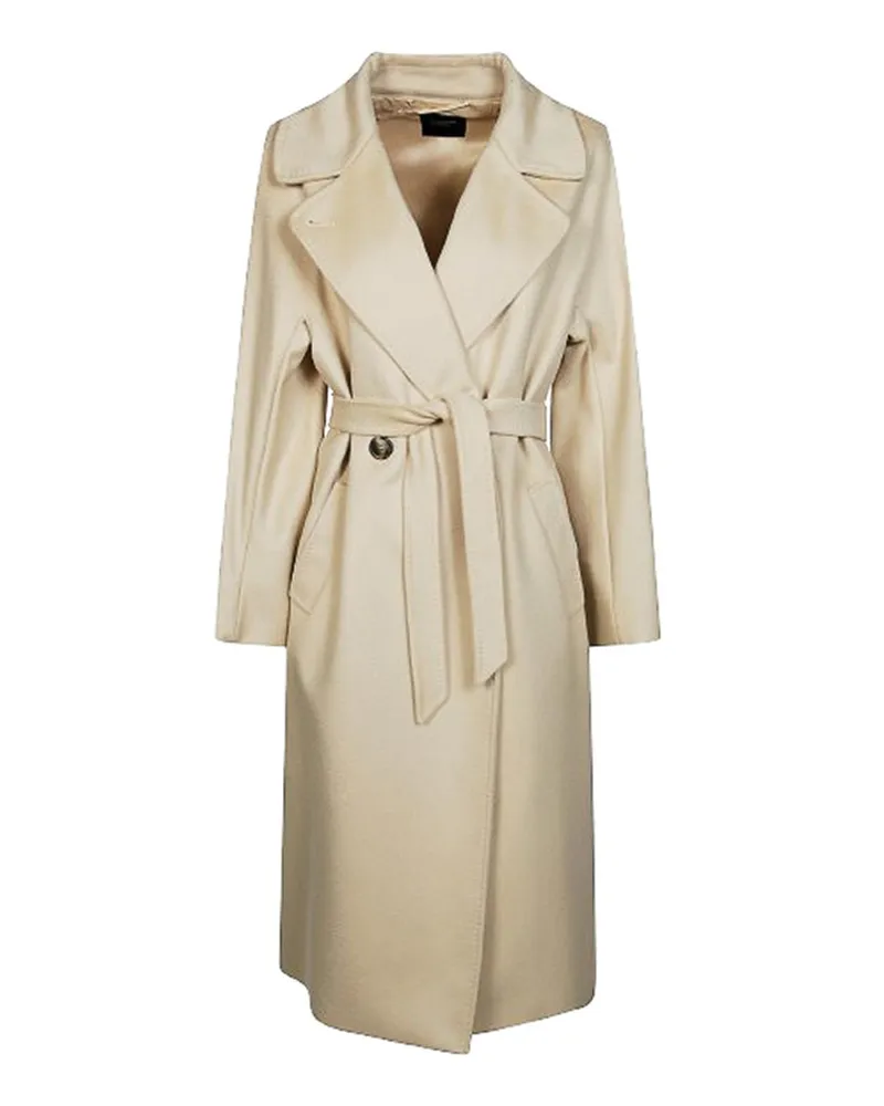 Max Mara Knielanger Mantel - Creme Creme