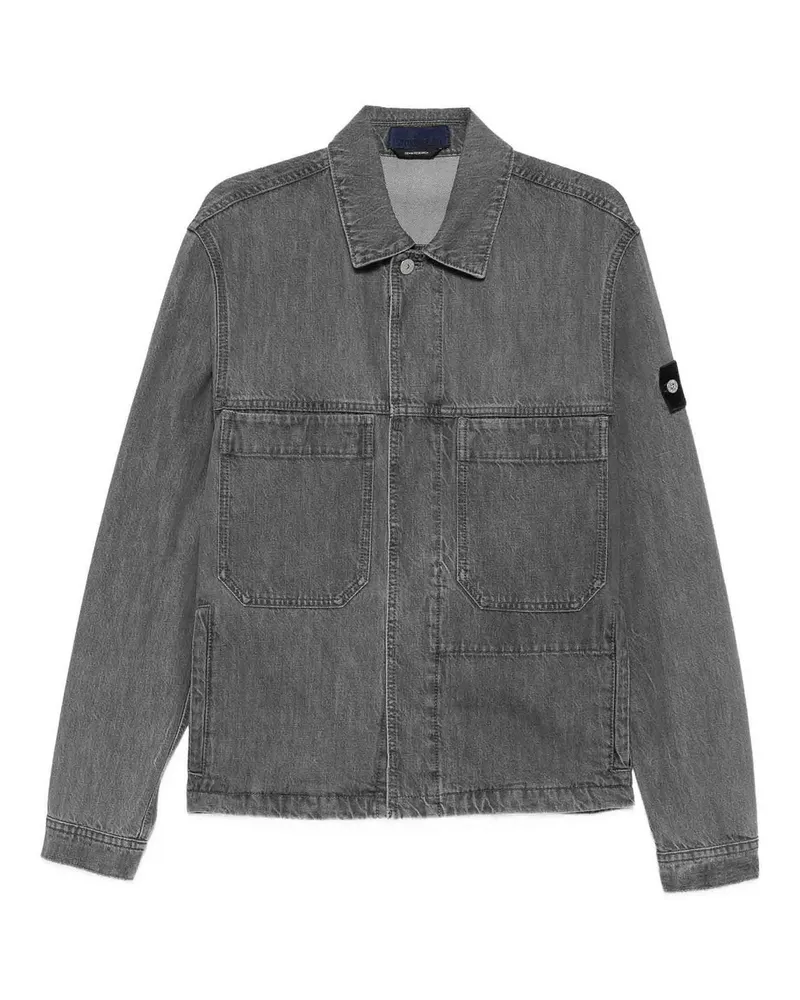 Stone Island Langer Mantel - Grau Grau