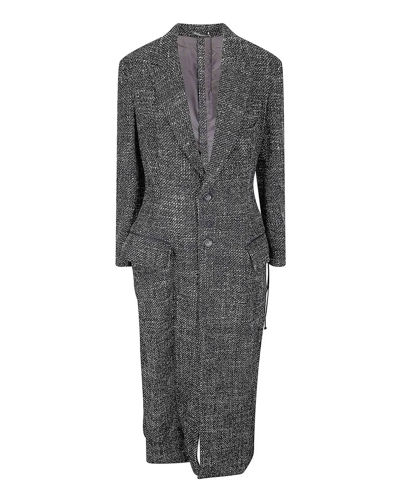 Yohji Yamamoto Langer Mantel - Weiß Weiß