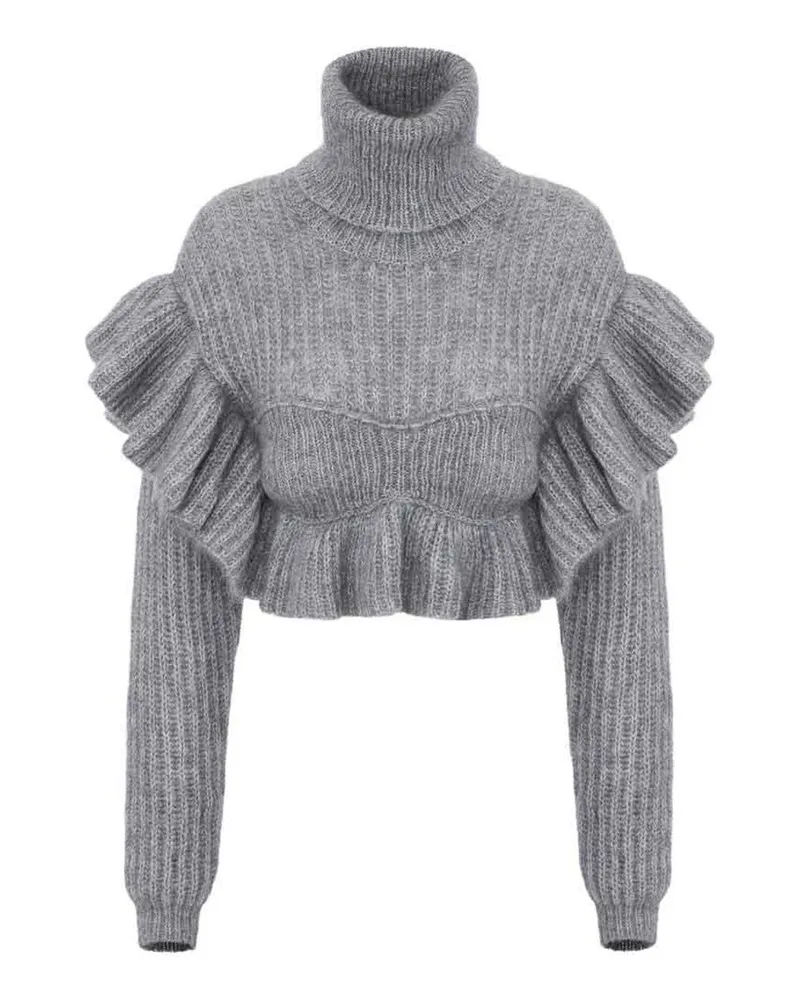 Elisabetta Franchi Rundhalspullover - Grau Grau