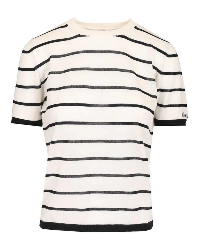 Max Mara Rundhalspullover - Weiß Weiß